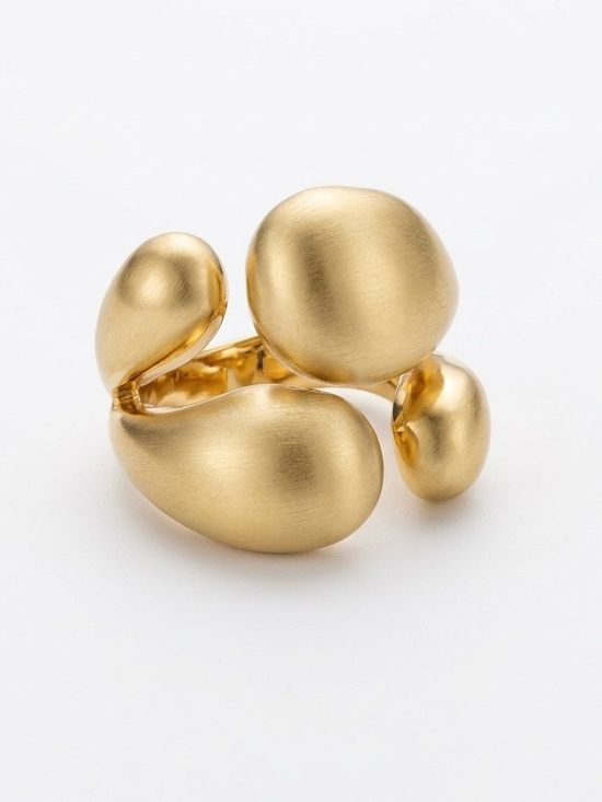 SC JEWELRY Jewelry - Limited Edition French Series Gold Organic Ring - 14K Plated Brushed Statement